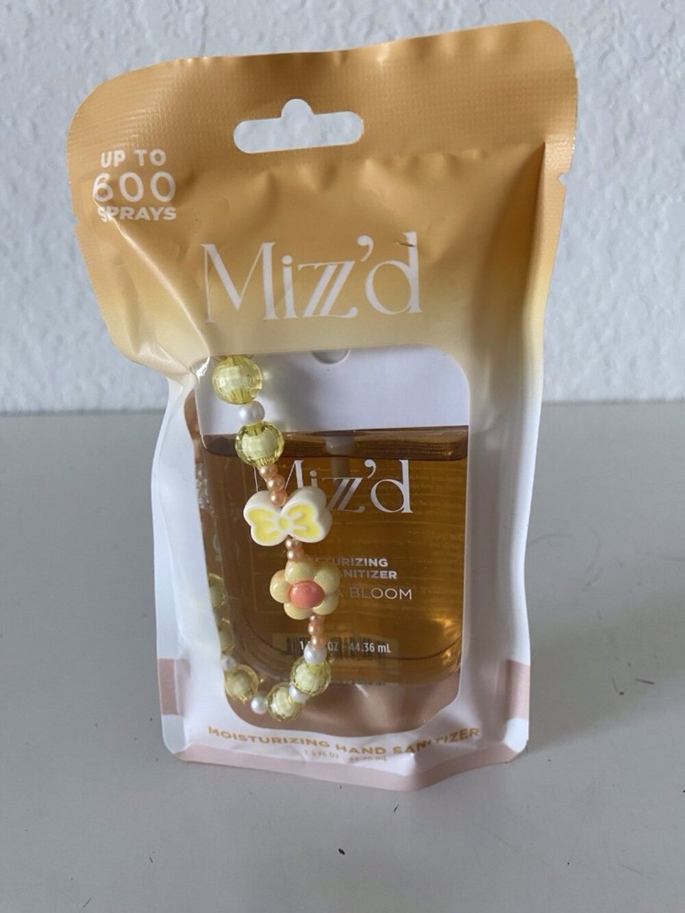 Mizz’d Scented Hand Sanitizer Spray 1.5 Fl Oz Vanilla Bloom W/Beaded Wristlet